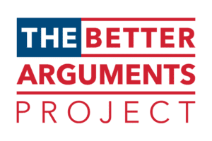 The Better Arguments Project written to look like American flag